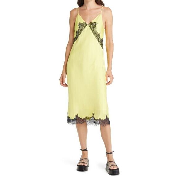 rag & bone Dresses & Skirts - Rag & Bone NWOT Women's Logan Lace Silk Blend Slip Dress Yellow Size 10